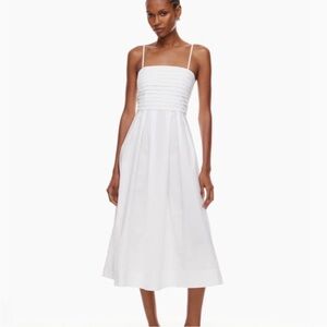 Aritzia Babaton vault white poplin midi dress